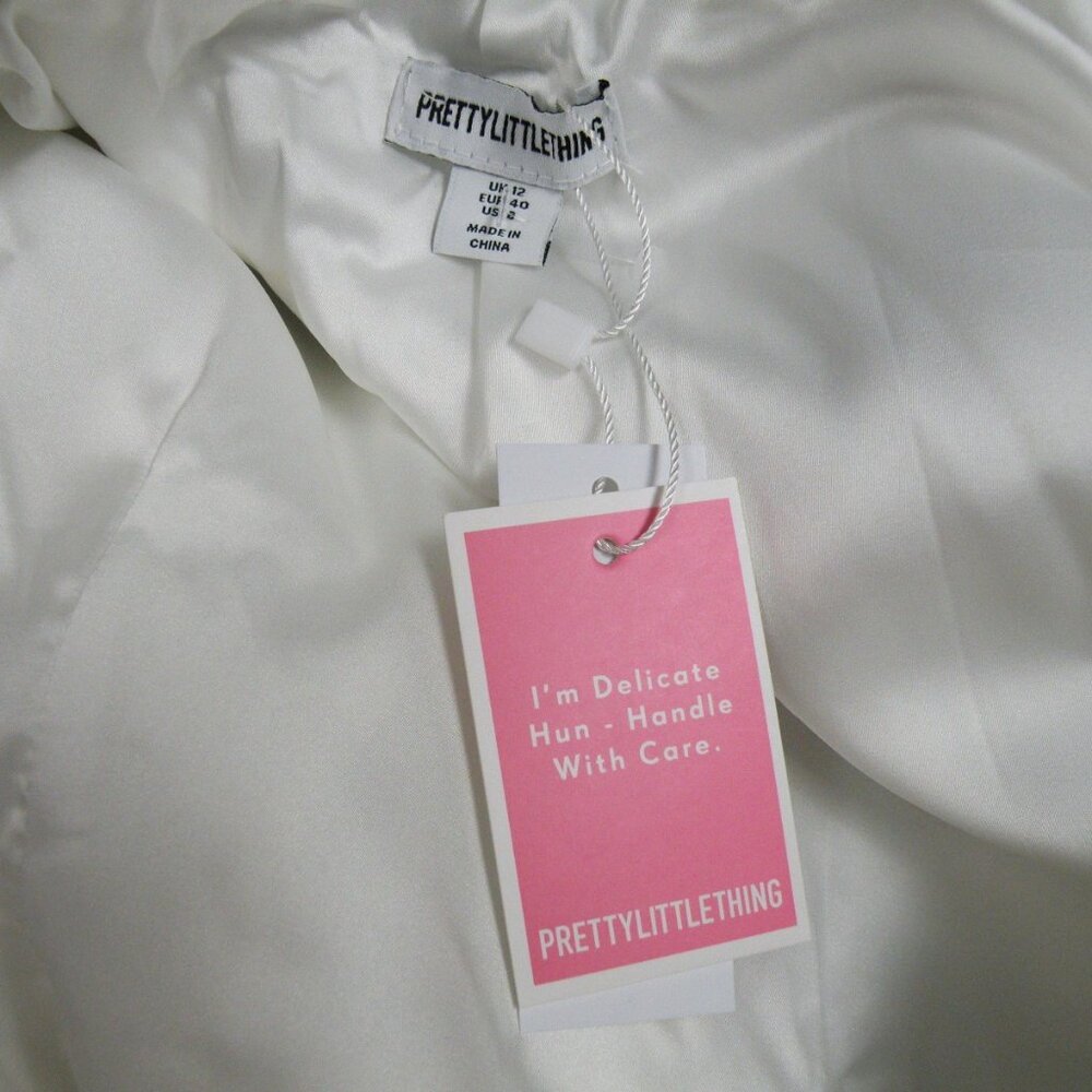 NWT Pretty Little Thing Premium White Lace Corset Detail Blazer Dress 12 - Picture 9 of 9